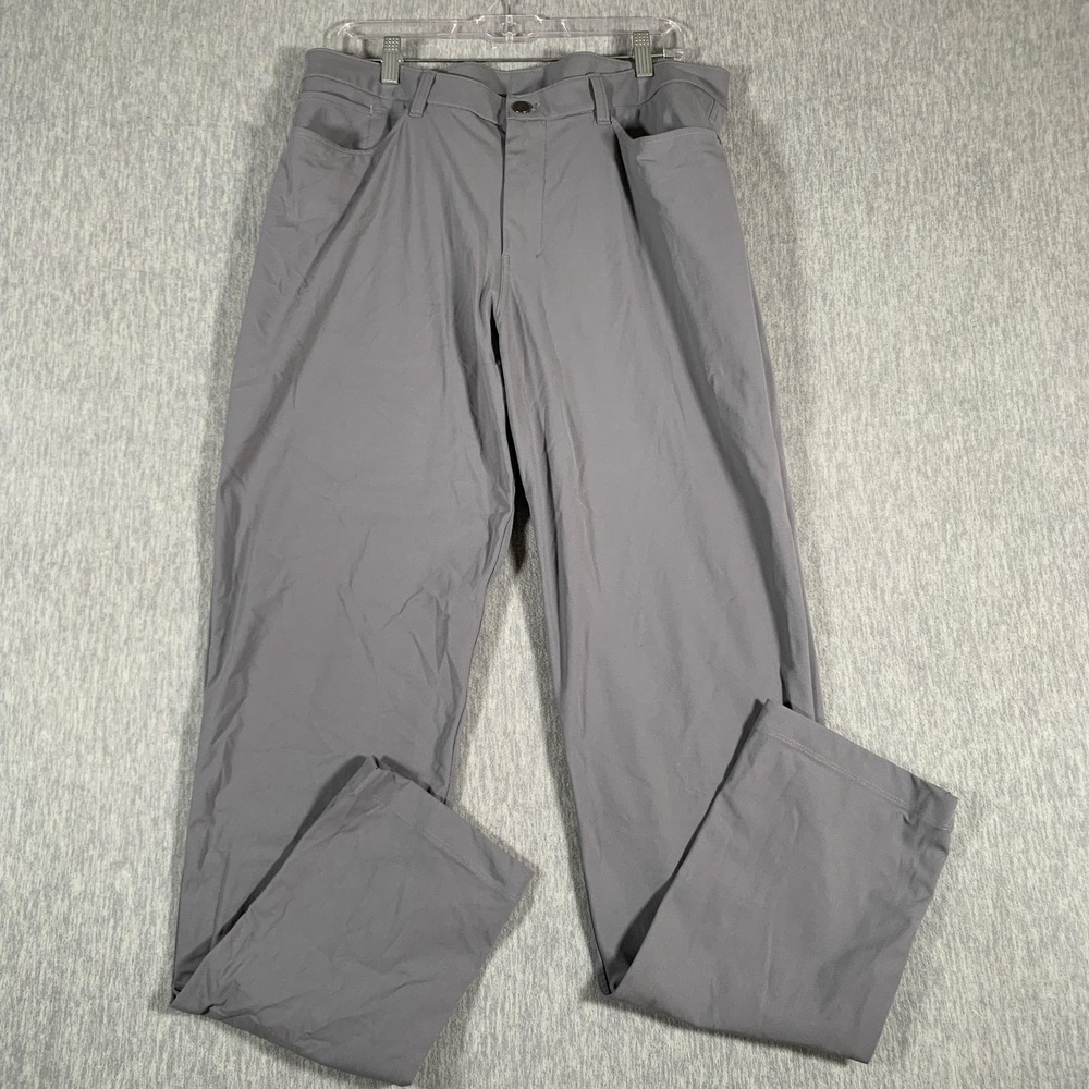 Lululemon Pants Mens 36 Gray Stretch Casual 5 Pocket Golf Hiking LM5AQMT.0‎